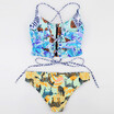 Sexy Printing Two Pieces Womens Swimming Suit Swimwear Women Halter Strap Swimwear
