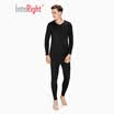 INTERIGHT thermal underwear male cashmere protein V-neck suit dark blue M