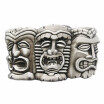 New Vintage Three Tribal Tiki Tikki Masks Hiawaii Belt Buckle Gurtelschnalle Boucle de ceinture