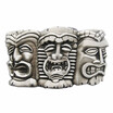 New Vintage Three Tribal Tiki Tikki Masks Hiawaii Belt Buckle Gurtelschnalle Boucle de ceinture