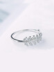 ONICE 925 Sterling Silver Lucky Rings with Slim Leaf Symbols WQJ002