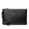 Alpena Kangaroo LALPINA Mens Leather Clutch Large Capacity Casual Fashion Bag Black