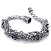 Hpolw Mens Stainless Steel Bracelet Biker Gothic Skull Skeleton Silver