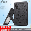 Illustrator Apple New iPad Cover 2017 New iPad7 Protective Shell Cartoon Shatter-resistant Bracket 97-inch Leather Case Illustrator Series New Year Wang