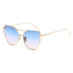 SHAUNA Stylish Flat Women Panel Mirror Lens Cat Eye Sunglasses Classic Brand Designer Men Twin-Beams Tint Sunglasses UV400