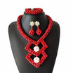 New Red Crystal Dubai Bridal Statement Necklace African Wedding Jewellery Set Bridal Jewelry Nigerian Party Jewelry Set For Women