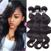 7A Brazilian Virgin Hair 3 Bundles Body Wave Hair Weave Extensions Unprocessed Human Hair Piece Soft&Bouncy 1B Color