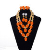 Bib Style African Beads Jewelry Set Crystal Handmade Beaded Nigerian Wedding Dubai Bridal Necklace Bracelet Earring Jewelry