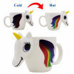 300ml Cartoon Unicorn Discoloration Mug Colorful 3D Color Changing-color Temperature Unicorn Ceramic Coffee Cup Multi Colour Mugs