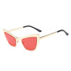SHAUNA Fashion Metal Frame Women Cat Eye Sunglasses Trending Clear Red Lens Glasses UV400