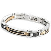 Hpolw Men Stainless Steel 316L CZ Silver Gold Black Bracelet Link Biker with Gift Bag