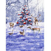 Snow Xmas Tree Deers Photo Backdrop 57FT Vinyl Fabric Cloth Digital Printing Photo Background st-577