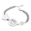 Heart Shape Rhinestone LOVE Stainless Steel Charm Bracelet