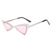 SHAUNA Metal Frame Women Cat Eye Sunglasses Fashion Men Triangle Clear Red Lens Glasses UV400