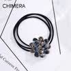 CHIMERA hair accessories headdress Japanese&Korean simple artificial zircon hair rope rubber band three-dimensional rhinestone hair ring rope gray blue