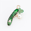 Fashion Russia Cucumber Brooch Pins Enamel Imitation Pearl Safety Pin Women Kids Festival Gifts Scarf Lapel Brooches Accessories