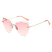 SHAUNA Oversize Women Rimless Sunglasses Fashion Ladies Pink Gradient Lens Shades UV400