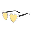 SHAUNA Oversize Double Rims Women Heart Sharp Sunglasses Fashion Ladies Clear Red Lens Shades UV400
