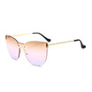 SHAUNA Fashion Rimless Women Cat Eye Sunglasses New Arrival Men Integrated Purple Gradient Lens Glasses UV400