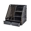 Jinlongxing Glosen creative wooden file basket file holder file tray file holder manual combination DIY with drawer office supplies desktop storage box D2061 black