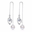 Simulated Pearl Long Drop Earrings Jewelry For Women Accessories Cubic Zirconia Ear Line Valentines Day Gift WHE165