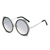 SHAUNA Oversize Women Round Sunglasses Popular Ladies Blue Mirror Coating Reflective Lens Glasses UV400