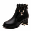 Snake Pattern Ankle Boots Sexy Lace Cuff Thick Heel Women Boots Fall Winter Fashion BlackRed Women Shoes