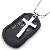 Hpolw NEW Mens Black Alloy Military Army Style Army Style Dog Tag Pendant hot sales Jewery Silver Cross Necklace27 inch Chain