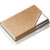Excellent UHOO 6605 business card holder coffee gold silk grain 1 box large capacity card case