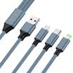 Duo Chi Apple Type-C Android three-in-one fast charge mobile phone charging line iPhone8 X Huawei Samsung millet car multi-function data line 12 m blue gray