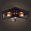 Baycheer HL370779 Four Light Black LED Flush Mount Ceiling Light with Glass Shade