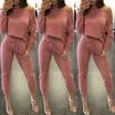 Womens Off Shoulder Long Sleeve Ripped Playsuits Ladies Casual Long Jumpsuit