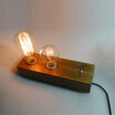 Baycheer HL371687 Vintage Wood Industrial Accent LED Table Lamp with 2 Edison Bulbs