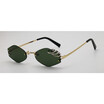 SHAUNA Unique Iron Rings Decoration Women Rimless Sunglasses Retro Men Dark Green Punk Glasses UV400