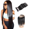 Ishow 7A 360 Lace Frontal Closure With 3 Bundles Brazilian Straight Hair Weave Bundles Closure Pre Plucked With Baby Hair