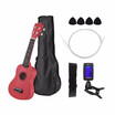 21 Inch Colored Acoustic Soprano Ukulele Ukelele Uke Kit Basswood with Carry Bag Uke Strap Strings Picks Tuner
