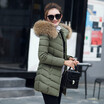 2018 new arrival womens long section thick large fur collar cotton womens slim large size cotton coat