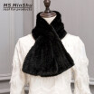 MSMinShu Hand Knitted Mink Fur Scarf Fashion Real Fur Scarf Wraps Woven Women Neck Warmer Luxury Mink Fur Shawl Winter Scarf