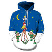 QYDM0236Mens Hoodie 3D Printed Women Pullover Sweater