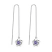 Fashion Cute Ear Wire Earrings Female Models Long Cubic Zirconia Flower Jewelry Drop Dangle Earrings WHJ17
