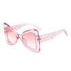SHAUNA Venetian Pearl Decoration Women Butterfly Sunglasses Fashion Ladies Pink Gradient Lens Glasses UV400