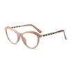 SHAUNA Metal Chain Legs Women Cat Eye Glasses Frame Fashion Ladies Anti-Blue Rays Lens Glasses UV400