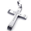 Hpolw Hot Sale jewelry Heavy Stainless Steel 925 Sterling Silver Mens Cross Necklace PendantChristmas present