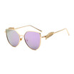 SHAUNA New Arrival Fashion Angels Wings With Chain Women Cat Eye Sunglasses Metal Frame Men Yellow TintedClear Lens Glasses