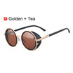 SHAUNA vintage women steampunk retro coating men round sunglasses brand designer punk sun glasses UV400
