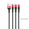 HOCO 3in1 USB Charger Cable For iPhone X 6 7 8 Android Micro USB Cable Type C For Samsung S9 Xiaomi 8 Phone Fast Charging Cable