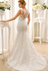 Mermaid Trumpet Plunging Neck Court Train Lace Wedding Dresses with Appliques Buttons by CIRCELEE®
