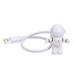 Spaceman Astronaut Shape LED Mini Night Light Keyboard Lamp USB Charging Port Design Flexible Bendable Hose Portable for Student