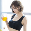 Yu Zhaolin sports bra without steel ring thin bra vest one-piece yoga running high-strength shockproof underwear black M 70A-75B