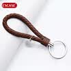 ESCASE Car Keychain Braided Leather Key LanyardPendantCircle Creative Gift Male&Female Key Chain ES-K19 Brown